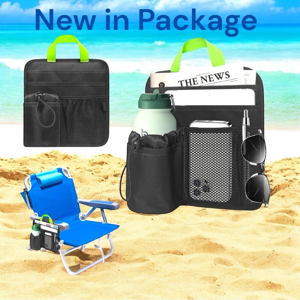BOHEMIABY - Beach Chair Cup Holder & Organizer – Black (1 of 2)